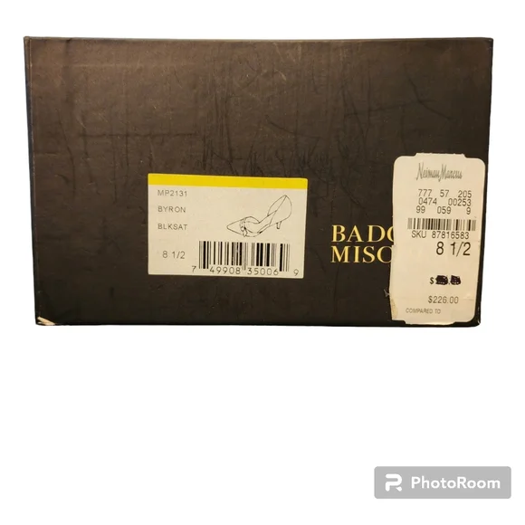 Bagley Mischka Bryon heels dress black fabric crystal decor leather sz 8.5 🎉HP - Picture 14 of 16